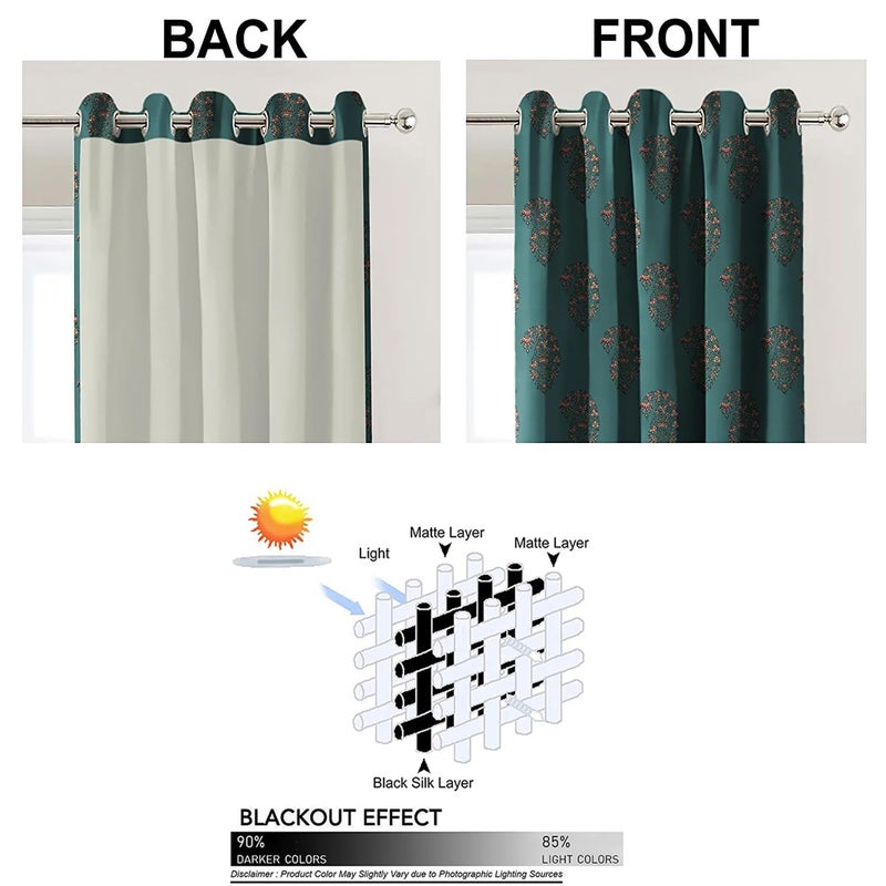 CASABLEU ستائر كاسابلو كاليكس 2 قطعة من البوليستر مع عيون فولاذية مع حزام للربط لغرفة النوم وغرفة المعيشة باللون الأزرق الفاتح بطول 7 أقدام - Image 3