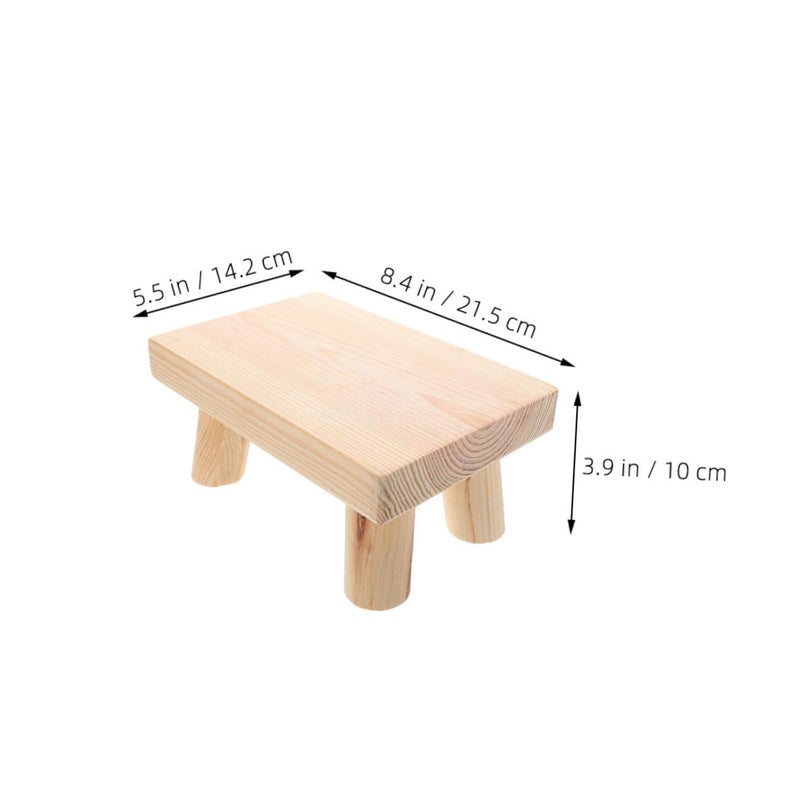 Wooden Step Stool 2 Pack Portable Foot Stool for Dining Desk Study and Shoe Changing Sturdy Construction - Image 3