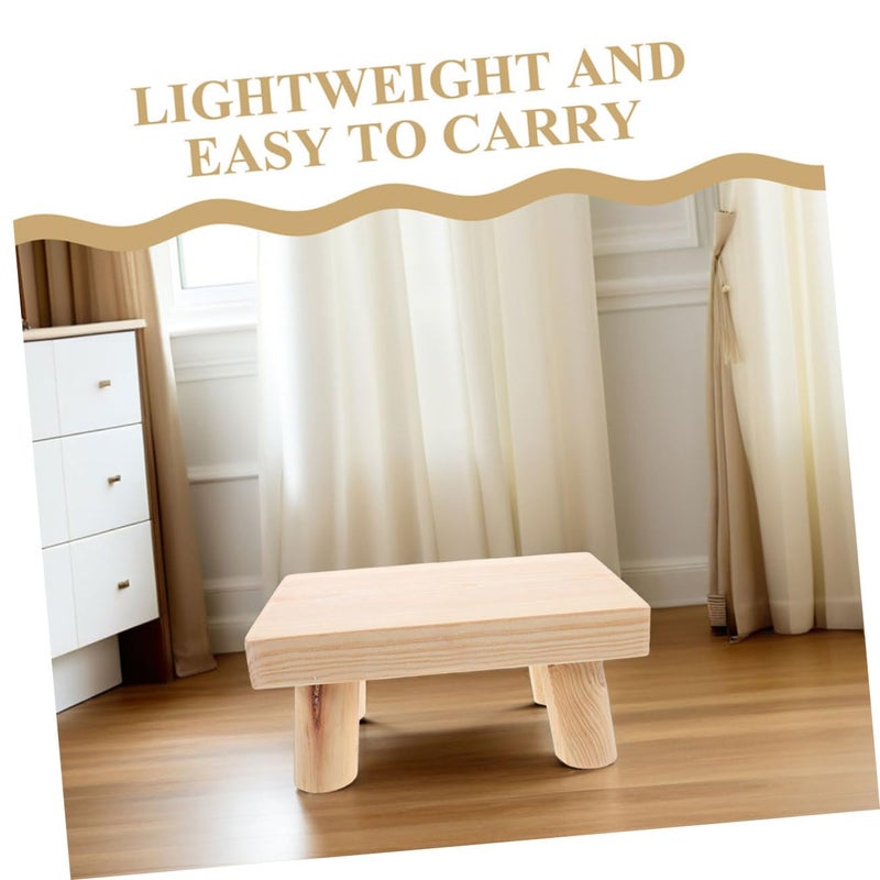 Wooden Step Stool 2 Pack Portable Foot Stool for Dining Desk Study and Shoe Changing Sturdy Construction - Image 4