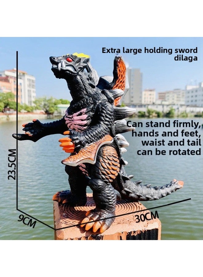 Large Monster Soft Glue Toy Holding Sword Ultimate Beria Doll Model 20cm Razor Shape-Color:Jumbo Shaurus