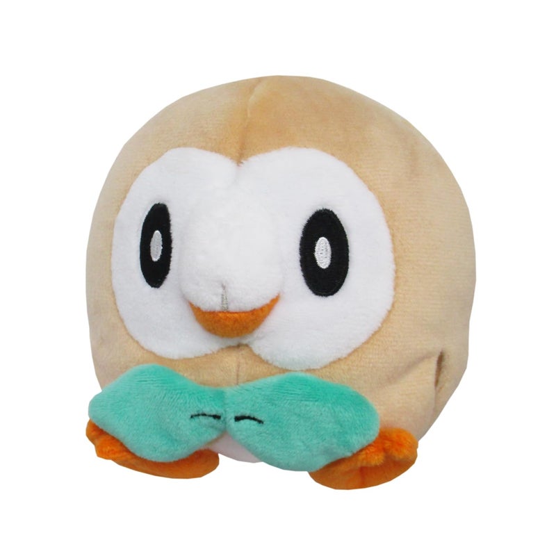 Sanei PP54 Rowlet Pokemon All Star Collection Stuffed Plush, 4.5" - Image 1