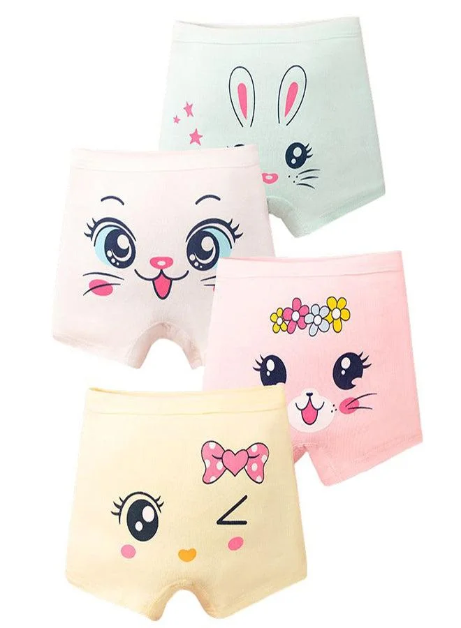 babyqlo Girls Cotton Bunny Face Print Pack of 4