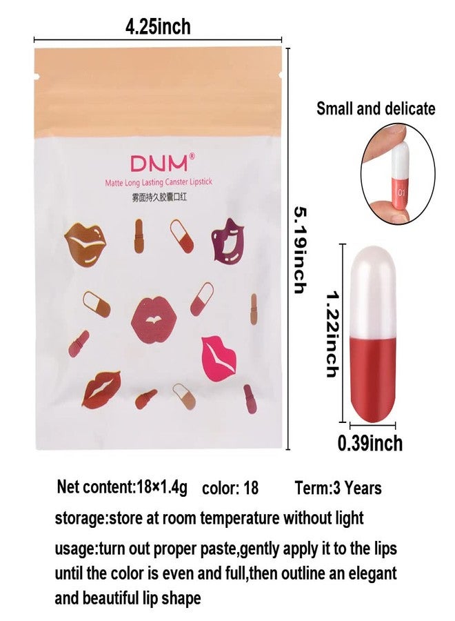 BINGBRUSH 18Pcs Pill Lipstick Capsules Samples Mini Set Makeup, Long Lasting Lip Stain Lápiz Labial Rojo Women Red Cute Lip Stick Purse Set Labiales Matte Larga Duracion 24 - Image 5