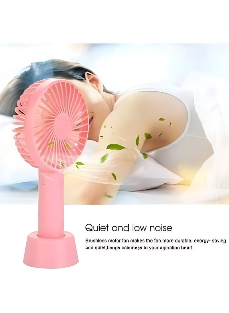 Panvil Portable Mini Handheld Fan with Stand – USB Rechargeable Cooling Fan, Quiet Personal Fan for Makeup Setting, Travel & Outdoor Use (Assorted Colors) - Image 4