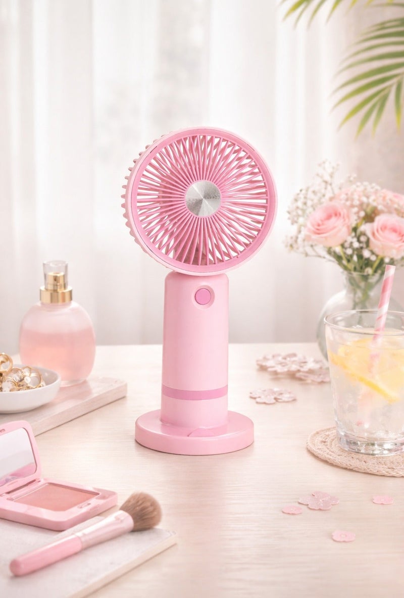 Panvil Portable Mini Handheld Fan with Stand – USB Rechargeable Cooling Fan, Quiet Personal Fan for Makeup Setting, Travel & Outdoor Use (Assorted Colors) - Image 3