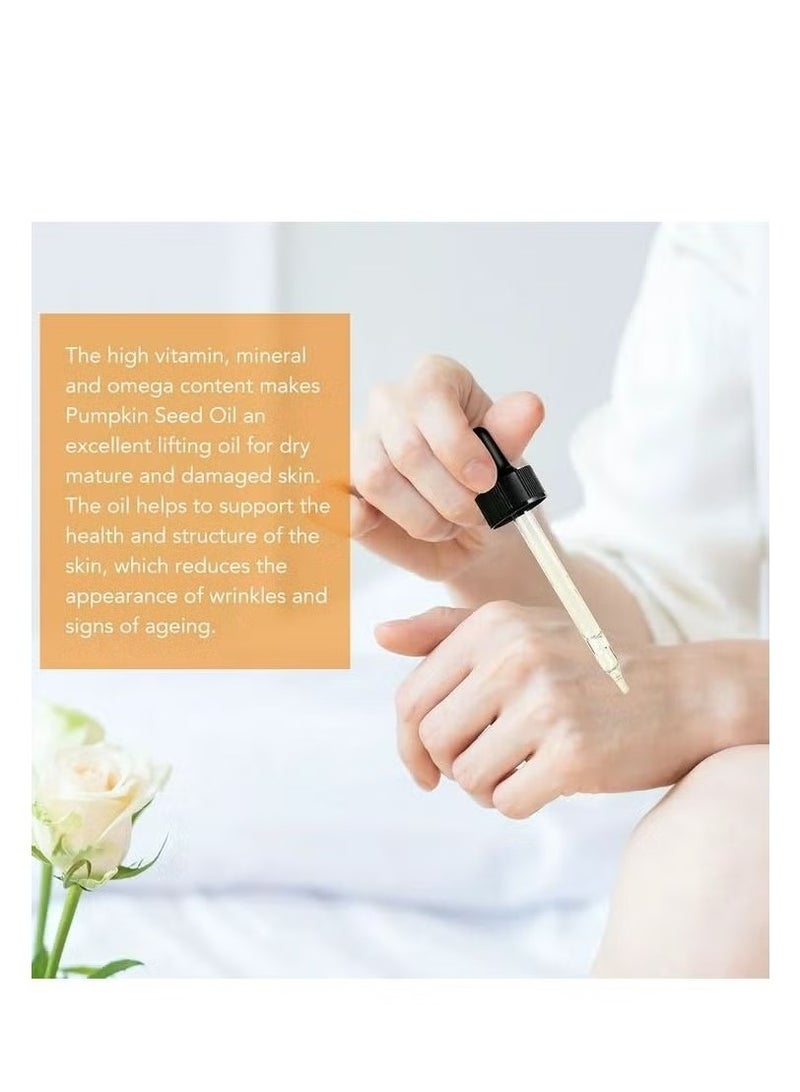 أليفر زيت بذور اليقطين لنمو البشرة والشعر، عضوي 100%، خام نقي ومعصور على البارد، زيت بذور اليقطين لمكافحة الشيخوخة، زيت تدليك التجاعيد، العناية بالشعر وفروة الرأس، زيت فيتامين هـ للبشرة والشعر - Image 4