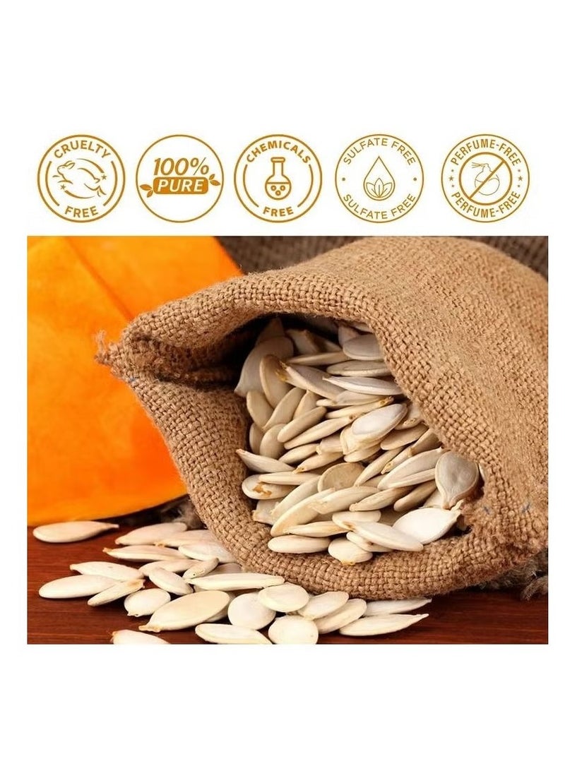 أليفر زيت بذور اليقطين لنمو البشرة والشعر، عضوي 100%، خام نقي ومعصور على البارد، زيت بذور اليقطين لمكافحة الشيخوخة، زيت تدليك التجاعيد، العناية بالشعر وفروة الرأس، زيت فيتامين هـ للبشرة والشعر - Image 5