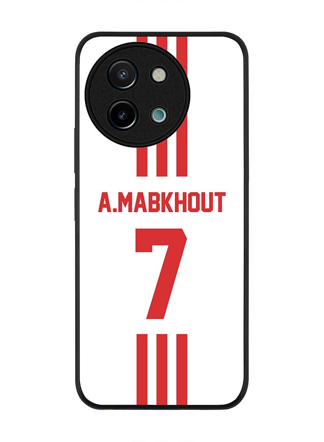 Stylizedd Rugged Black edge case for Vivo Y38 / Vivo Y58 / Vivo Y200i /Vivo T3x, Slim fit Case Flexible Cover - Football Team - UAE, Player Name - A.Mabkhout - Image 1