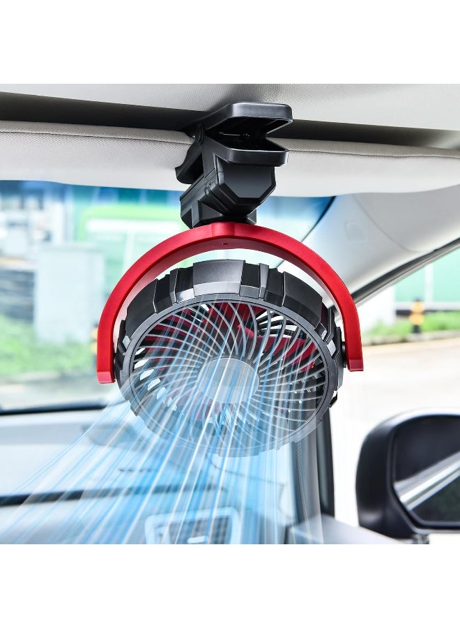 xuenair Battery Powered Clip On Fan for Car Visor Back Seat Roof Handles - Image 1