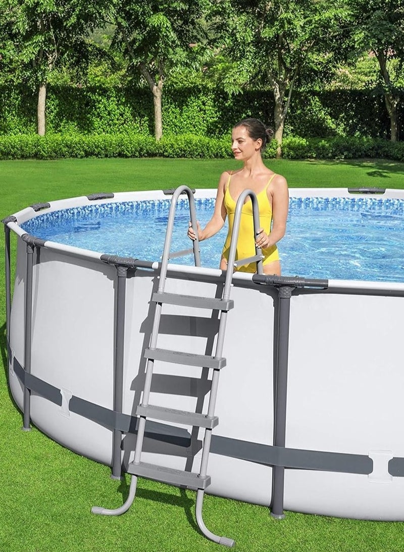 Generic Steel Frame Pool Set with Filter Pump, Diameter 366 x 100 cm, Light Grey, Round  - Image 3