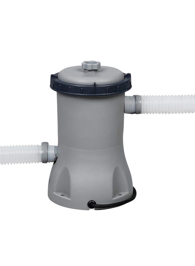 Generic Steel Frame Pool Set with Filter Pump, Diameter 366 x 100 cm, Light Grey, Round  - Image 4