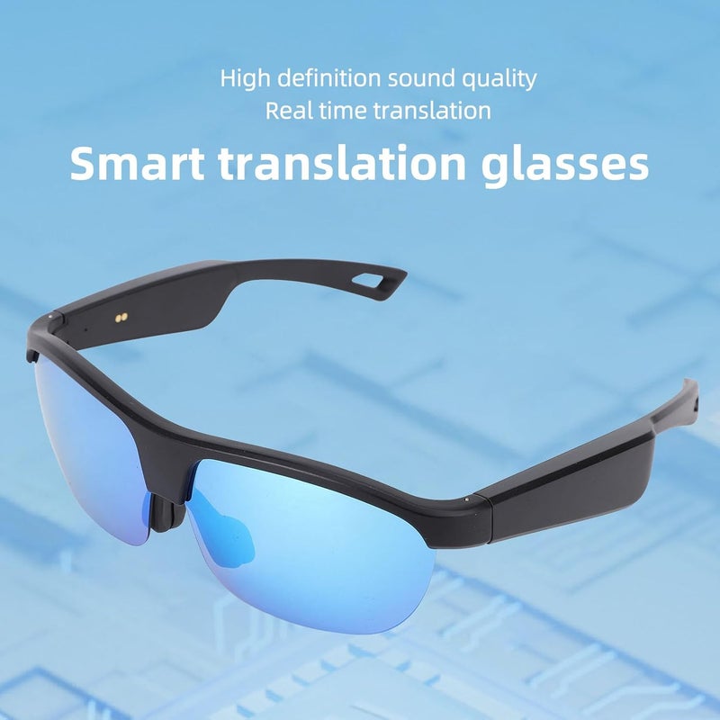 Zunate AI Smart Glasses with Real Time Video Translation, 100 Language Bluetooth Sunglasses, Polarized Len, Built in Mic Speaker for Travel, Business, Calls - Image 4