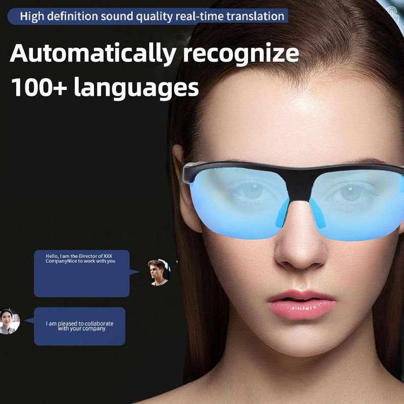 Zunate AI Smart Glasses with Real Time Video Translation, 100 Language Bluetooth Sunglasses, Polarized Len, Built in Mic Speaker for Travel, Business, Calls - Image 2