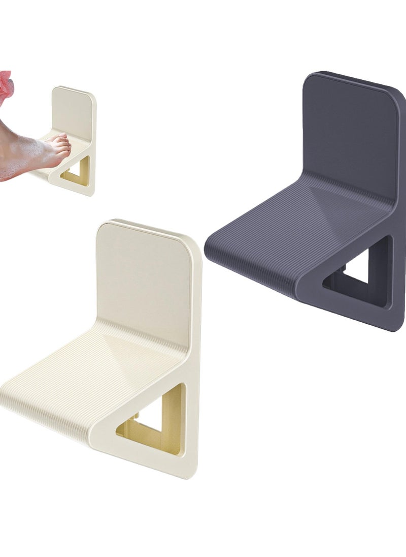 CMGTYYD 2Pcs Bathroom Pedal Shower Foot Rest For Shaving Legs, Ergonomic Shower Step Shaving Foot Rest, Anti-slip Wall Mounted Footrest Shaving Leg Aid Portable Bathroom Leg Assist  - Image 1