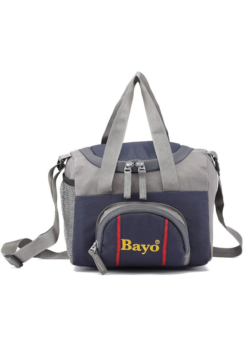bayo Polyester Waterproof Lunch Tiffin Bag for School Office & Picnic 5 L (Navy Blue) - Image 1