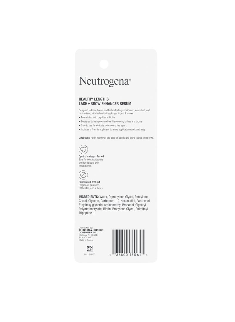 Neutrogena Healthy Lash  Brow Enhancer Serum For Unisex Adult Formulated with Biotin  Peptides Nourishing  Conditioning Serum to Enhance the Look of Lashes  Eyebrows 008 oz