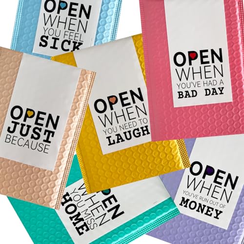PHAWNGU Open When Envelopes for College Student College Daughter Son Gift University Gifts College Gifts Leaving Home Gift Going Away to College Gifts 6 Pack Multicolor - Image 1