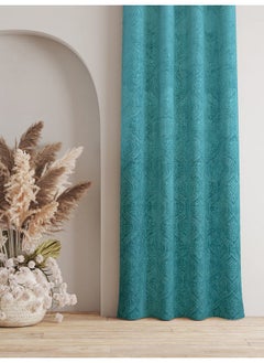 Homefab India Homefab India 2 Piece Velvet Long Door Curtain - 9 feet, Room Darkening Curtains, Aqua Blue  - Image 3