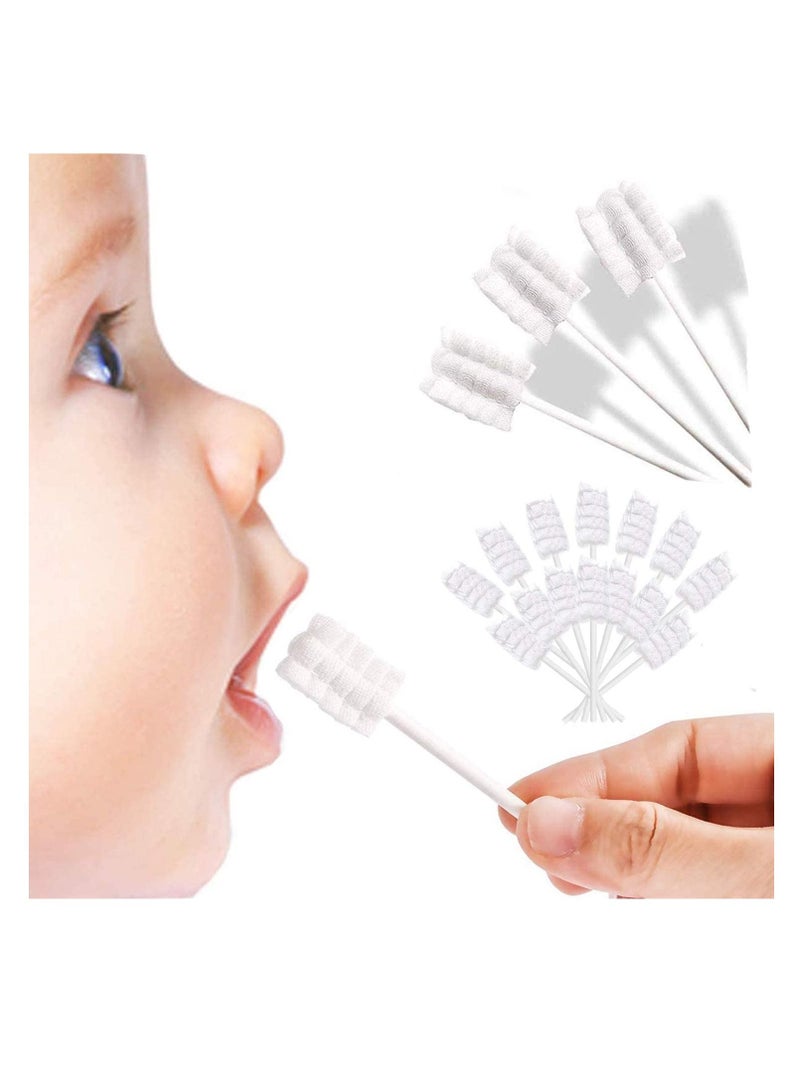 SYOSI فرشاة أسنان للأطفال لتنظيف أسنان الرضع، منظف لسان للأطفال حديثي الولادة بمقبض ورقي، فرشاة أسنان للأطفال القابلة للاستخدام لمرة واحدة للسان والفم والأسنان واللثة، رعاية الأسنان للأطفال من 0-36 شهر، 20 قطعة - Image 1