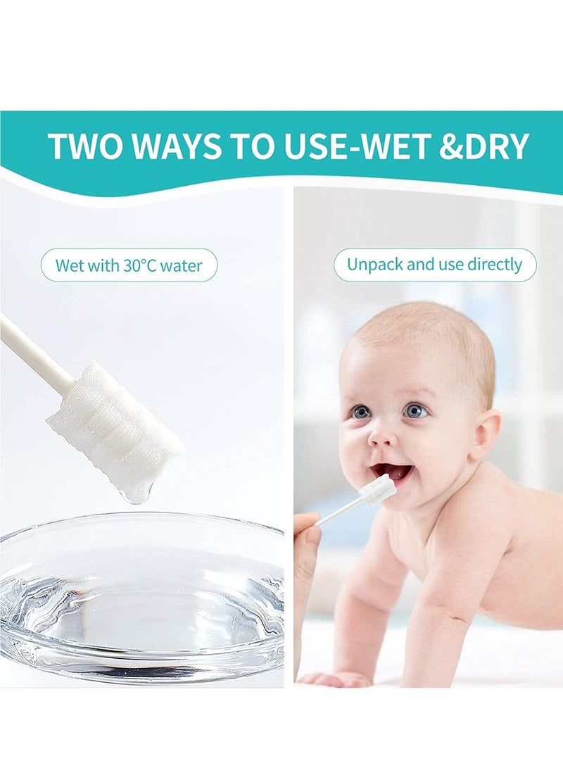 SYOSI فرشاة أسنان للأطفال لتنظيف أسنان الرضع، منظف لسان للأطفال حديثي الولادة بمقبض ورقي، فرشاة أسنان للأطفال القابلة للاستخدام لمرة واحدة للسان والفم والأسنان واللثة، رعاية الأسنان للأطفال من 0-36 شهر، 20 قطعة - Image 4