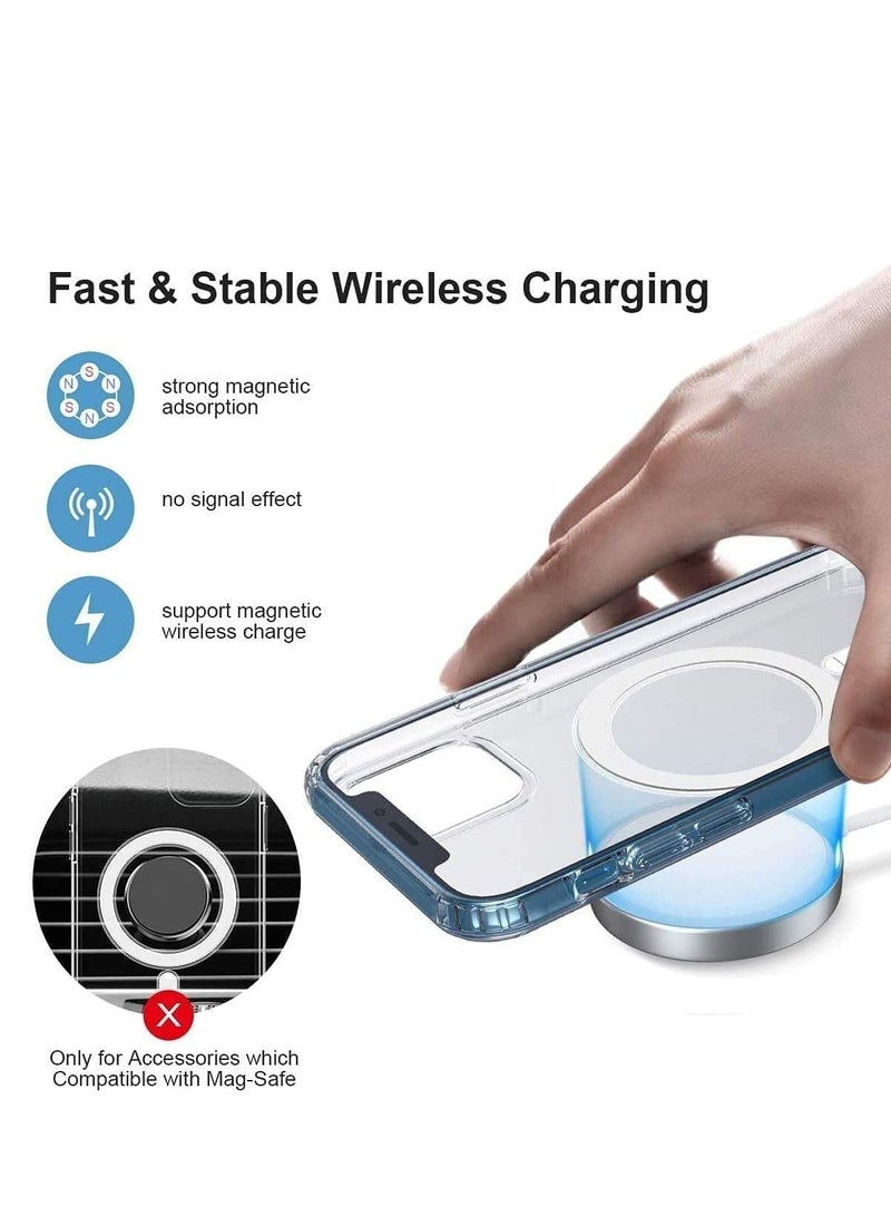 iPhone 13 Pro Max Magnetic Mag-Safe 6.7 Inch Case Clear TPU Transparent with Shock Absorption Proof Anti Scratch Resistant Bumper Protective Crystal Cover Design