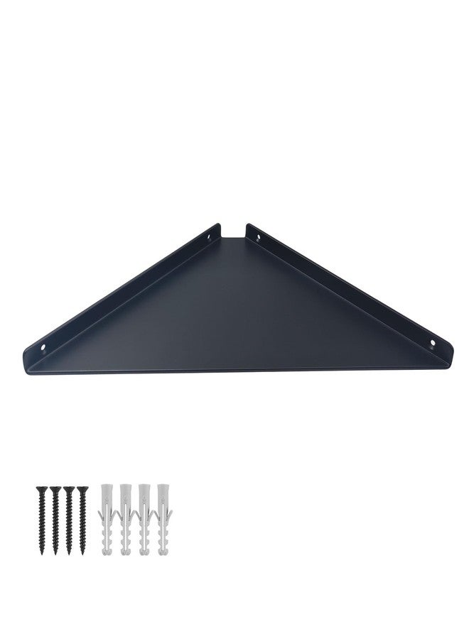 YUjieSTC Corner Shelf, 3.0mm Aluminum Alloy Corner Shelf Wall Mounted, for Bathrooms,Offices, Bedrooms,Kitchens,Dorm Rooms and Living Rooms(11 in Black) (11.3 inch Corner Shelf) - Image 1
