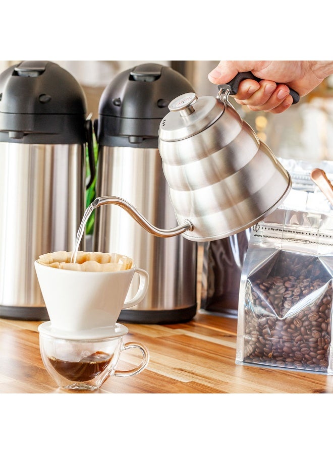 Restaurantware Restpresso 41 Ounce Gooseneck Kettle, 1 Dishwashable Pour Over Kettle - With Thermometer Lid, Non-Stick Coating, Stainless Steel Stovetop Kettle, Built-In Handle, - Image 3