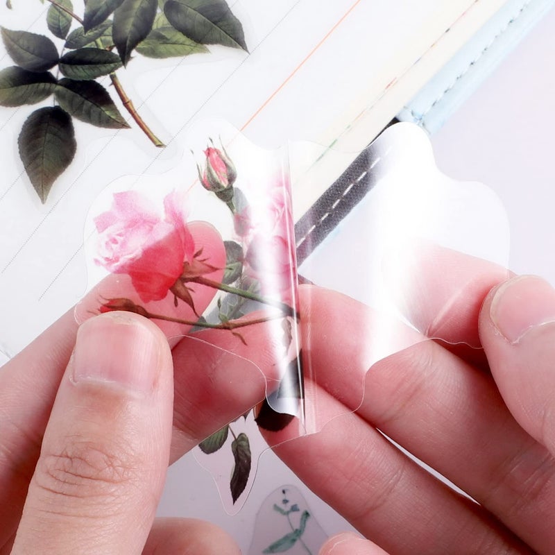 Pengxiaomei 80 Pieces Natural Vintage Flower Stickers for Scrapbooking, Self-Adhesive Scrapbooking Stickers Supplies Journal for Adult Card Making Letters DIY (Style D) - Image 3