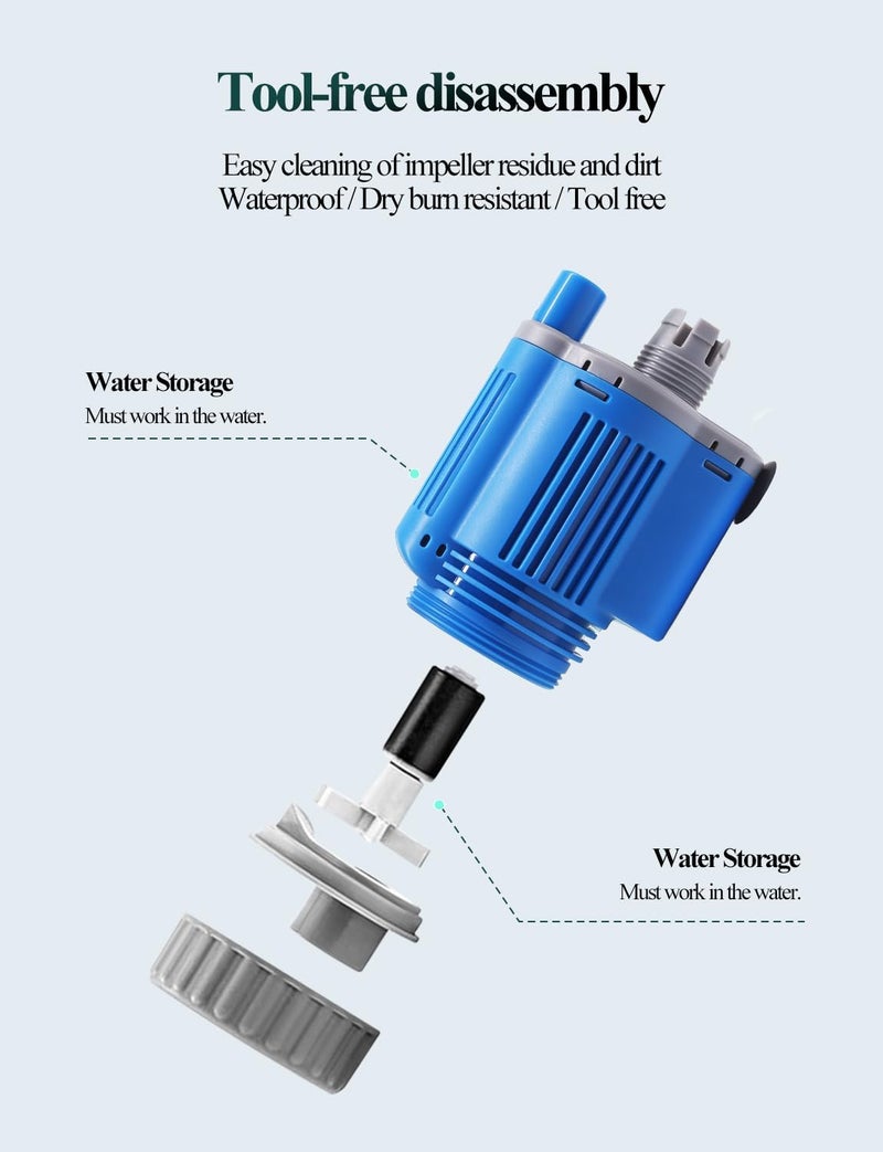 UPETTOOLS Aquarium Gravel Cleaner - Electric Automatic Removable Vacuum Water Changer Sand Algae Cleaner Filter Changer 110V/28W - Image 4