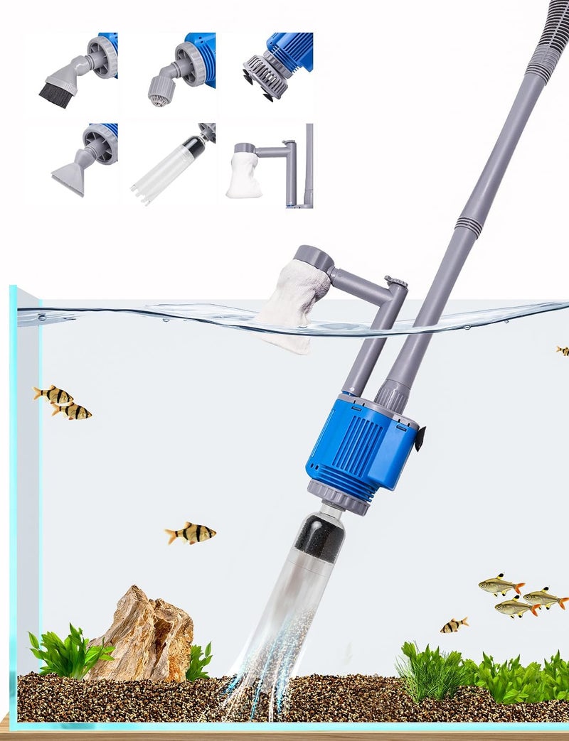 UPETTOOLS Aquarium Gravel Cleaner - Electric Automatic Removable Vacuum Water Changer Sand Algae Cleaner Filter Changer 110V/28W - Image 1
