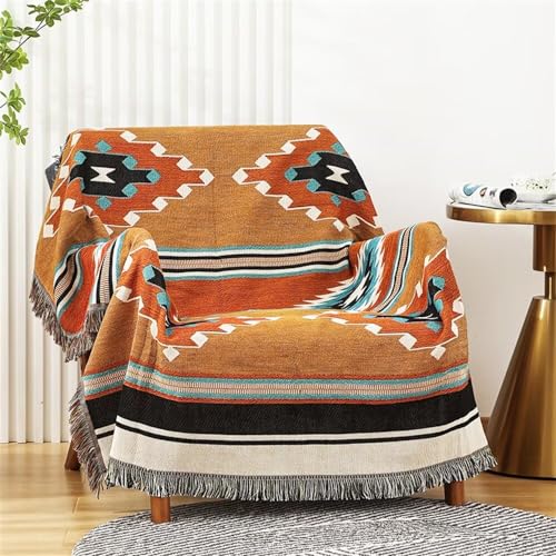 Homesy Boho Throw Blankets Southwestern Bed Throws Cover Reversible Green Aztec Southwest Blanket for Couch Chair Sofa Home Outdoor Beach Car Tent Travel Camping 63"x87" - Image 3