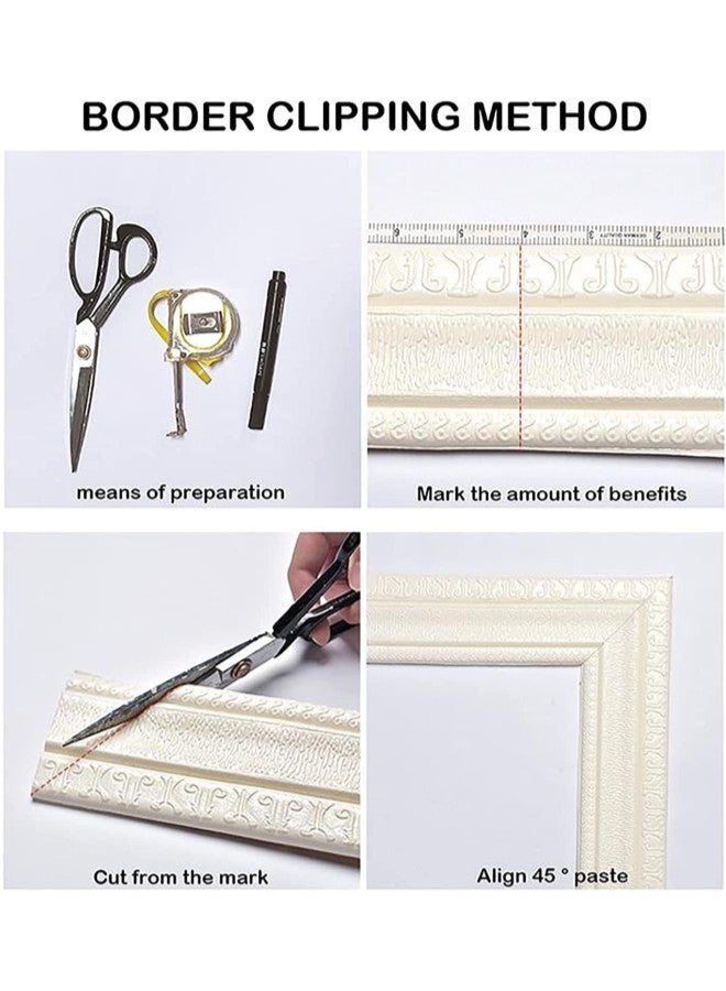 klarako Self Adhesive Flexible Foam Molding Trim - 90"x 3" Peel and Stick Trim Rubber Baseboard Wall Base Moulding Trim, 3D Sticky Decorative Wall Lines Border Stickers for Home Office Hotel Decoration (A) - Image 1