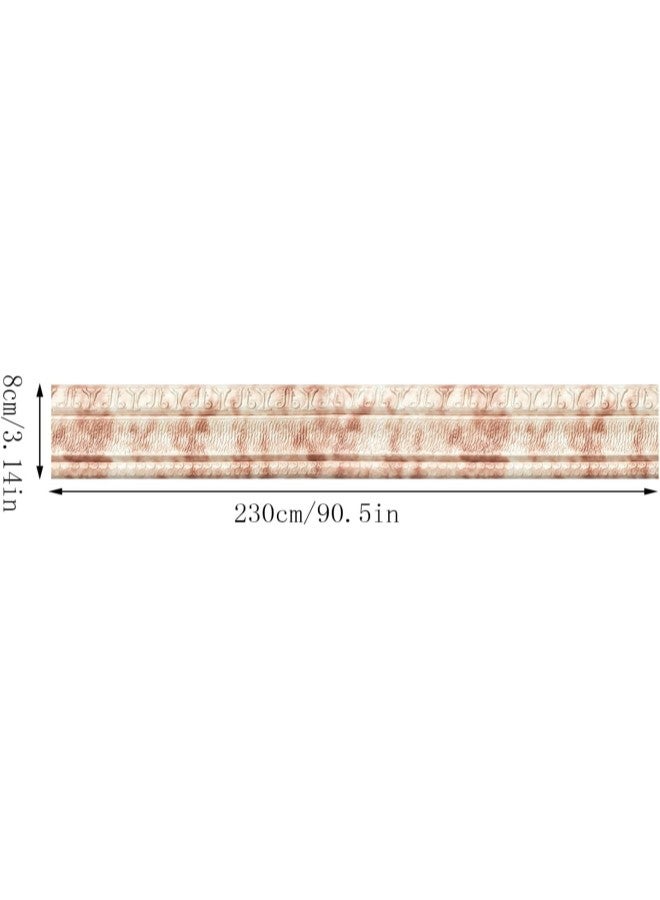 klarako Self Adhesive Flexible Foam Molding Trim - 90"x 3" Peel and Stick Trim Rubber Baseboard Wall Base Moulding Trim, 3D Sticky Decorative Wall Lines Border Stickers for Home Office Hotel Decoration (A) - Image 2