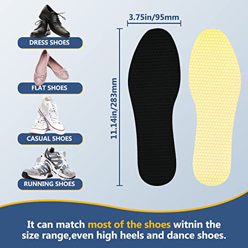 biroris 6 Pairs Thin Shoe Inserts, Barefoot Shoe Insoles Three-Layer Latex Foam Memory Foam Insoles,Cuttable and Washable,Replacement Inserts for Men 4-10 Women 5-12 (3Black+3Gray) - Image 2