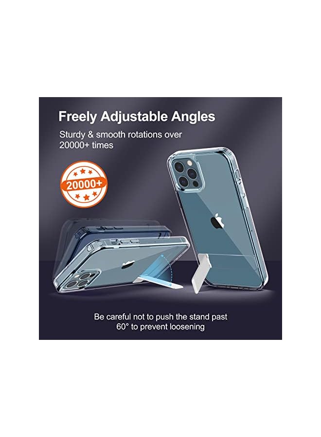 Jetech Case For Iphone 12 Pro Max 6.7-Inch With Stand, Support Wireless Charging, Slim Shockproof Bumper Phone Cover, 3-Way Metal Kickstand (Clear) - Image 4