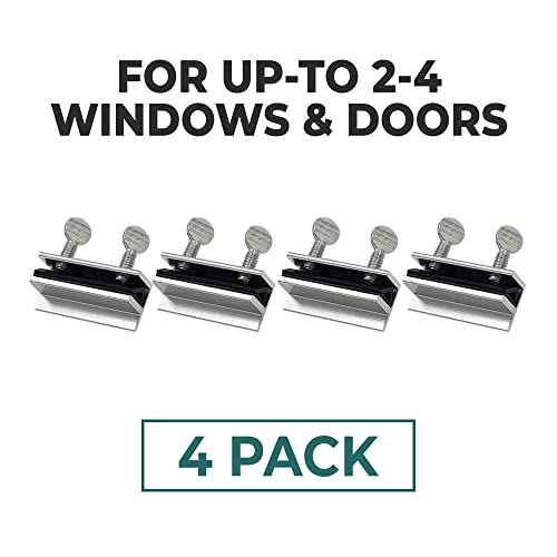 Shop Square Window Locks, 15 Pack for Vertical and Horizontal Windows, Sliding Locks, Adjustable Aluminum Stoppers, Window Security, No-Drill Install, Fits Tracks up to 3/16" Wide - Image 3