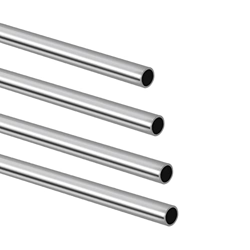 Tynulox 3/8" OD 304 Stainless Steel Tube, Thickened Pipe Wall & Weldable Tubing, Round Metal Pipe Industrial Straight Tube 12 inch Length (4 Pcs) - Image 1