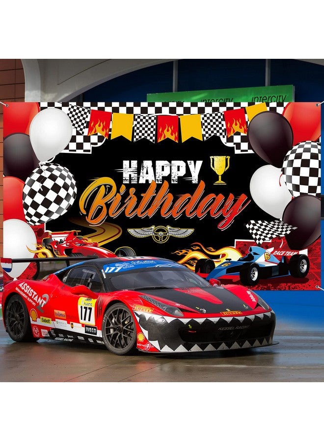 Irenare خلفية عيد ميلاد سعيد سباق السيارات زينة حفلة عيد ميلاد ذات طابع سباق خلفية صور حفلة ذات طابع سباق لزينة تصوير حفلة عيد الميلاد 72.8 × 43.3 بوصة - Image 3