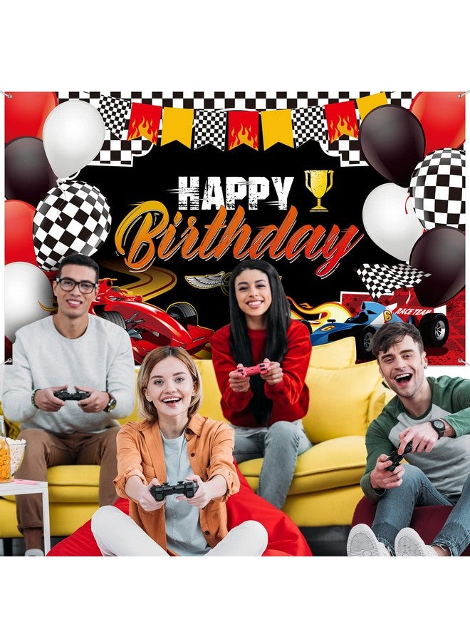 Irenare خلفية عيد ميلاد سعيد سباق السيارات زينة حفلة عيد ميلاد ذات طابع سباق خلفية صور حفلة ذات طابع سباق لزينة تصوير حفلة عيد الميلاد 72.8 × 43.3 بوصة - Image 5