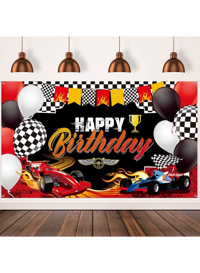 Irenare خلفية عيد ميلاد سعيد سباق السيارات زينة حفلة عيد ميلاد ذات طابع سباق خلفية صور حفلة ذات طابع سباق لزينة تصوير حفلة عيد الميلاد 72.8 × 43.3 بوصة - Image 1