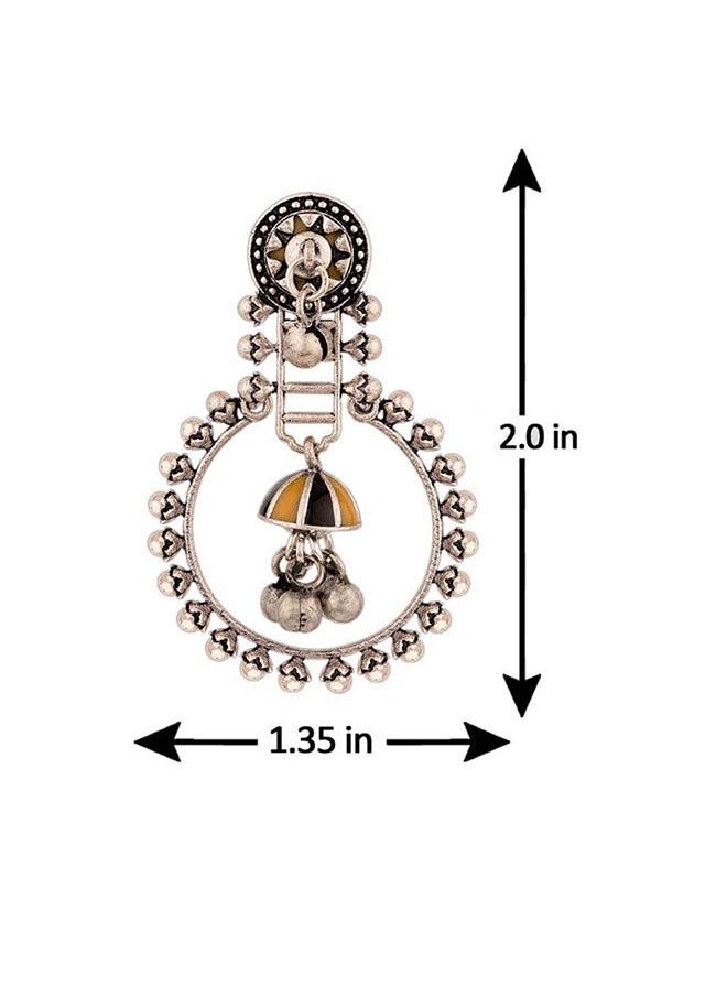 VOYLLA Taal Mridang Sarangi Ethnic Hoop Earrings  - Image 4