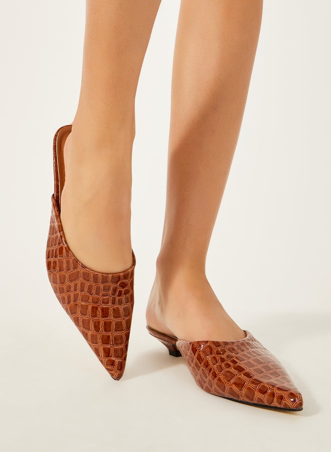 Styli Textured Pointed Toe Mules  - Image 1