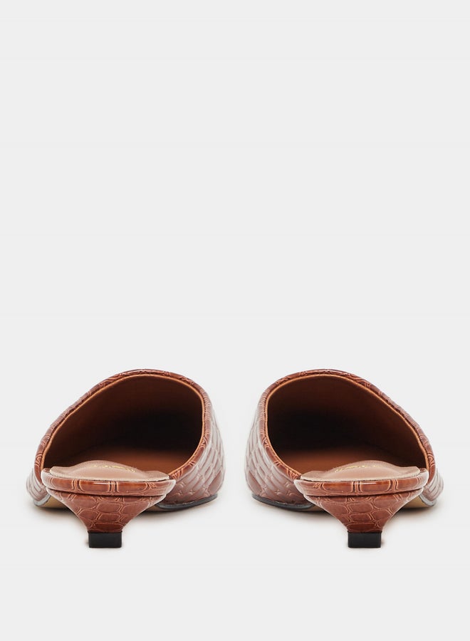 Styli Textured Pointed Toe Mules  - Image 5