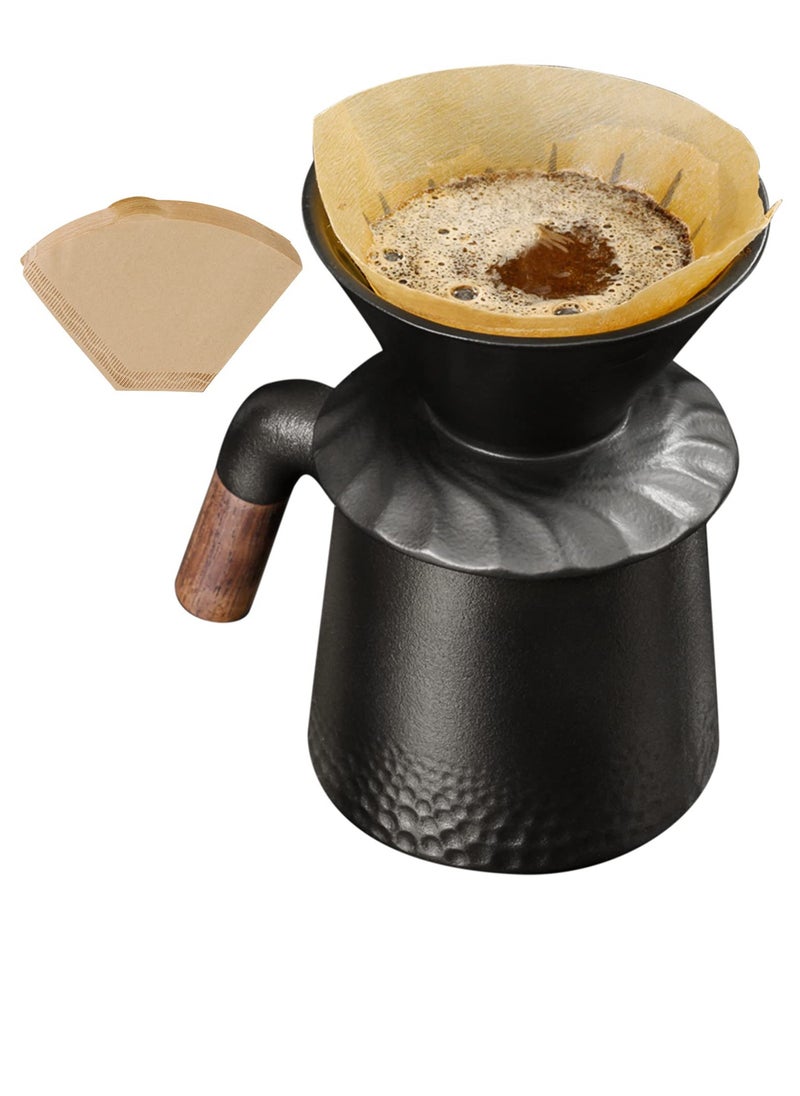 Excefore Pour Over Coffee Maker Set, House Pour Over Coffee Maker with Permanent 60° Angled V-Shaped Coffee Dripper Ceramic and 40 pcs Coffee Filter, Coffee Dripper Brewer, Dishwasher Safe for Home, Office  - Image 1