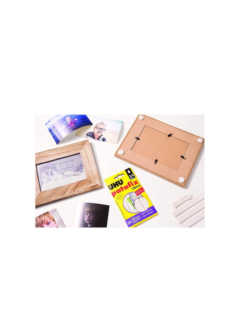 UHU - UHU PATAFIX HOME DECO, strong, removable and reusable adhesive pads, repositionable and precut tack, 32 pads, no nails no damage - Image 1