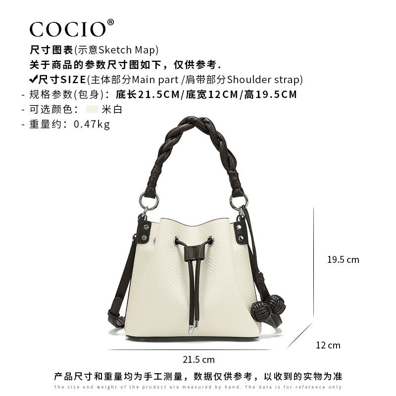 Contrast Color Bucket Niche Fashion Underarm Bag Casual Korean Style Shoulder Crossbody Bag Universal Women'S Bag - Image 3