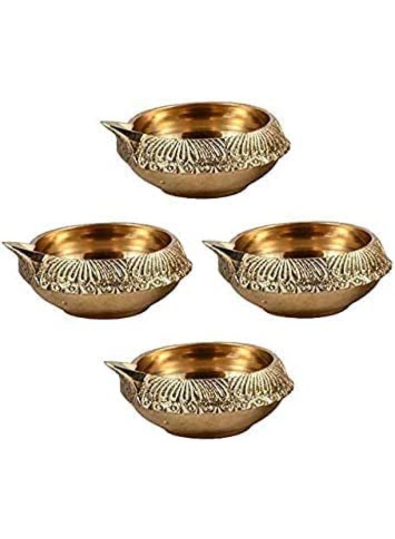 QUESERA Brass Diya Diwali Diyas Diya Lamp for Pooja Kuber Deepam Deepak for Diwali Decorations Indian Diwali Gifts - Image 1