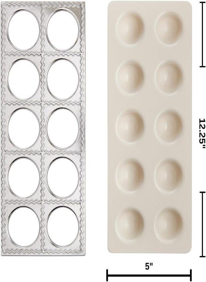 Fante's Fante’s Jumbo Ravioli Maker, Fluted 2.5-Inch Square Shape, For Homemade Pasta, Everyday Meals, Entertaining, And Holidays - Image 2