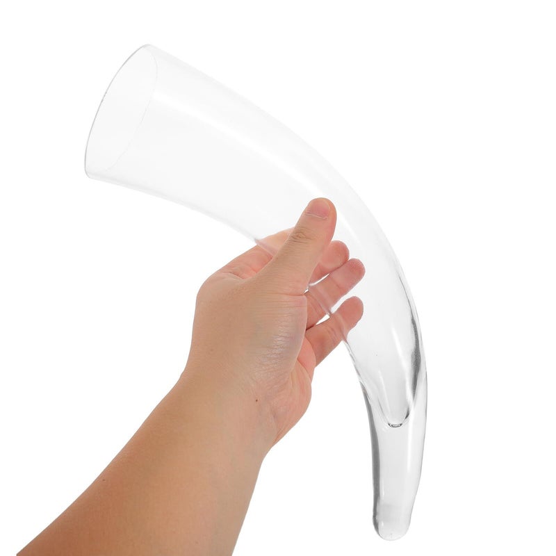 Glass Drinking Horn Cup 550ml Large Medieval Beer Mug For Cocktail Wine Holiday Party - Image 5