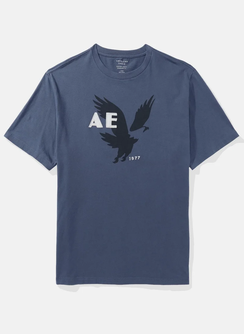 American Eagle Logo Detail Crew Neck T-Shirt